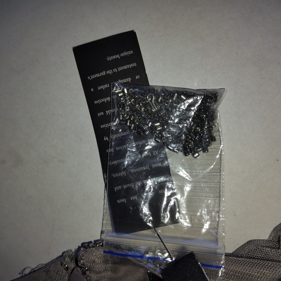 NWT Pappel Studio Beaded Cocktail Dress | Mercury Gray | Size 16 - Picture 4 of 8